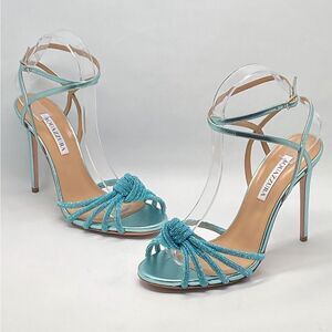 Aquazzura Celeste Embellished Knot Sandals size 38.5